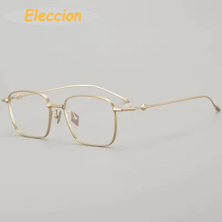 Eleccion Unisex Full Rim Polygon Square Titanium Eyeglasses 14553