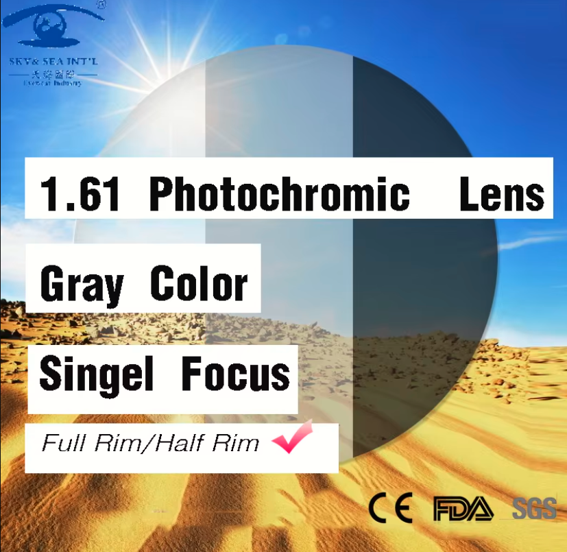 Esnbie 1.61 Index Single Vision Photochromic Gray Lenses Lenses Esnbie Lenses   