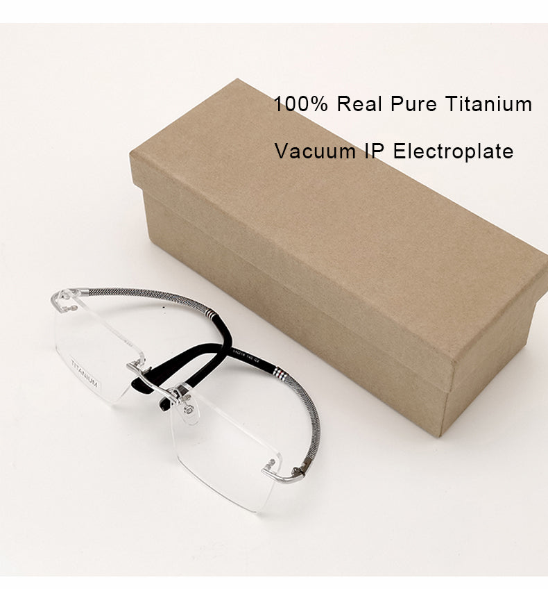 Krasivyy Unisex Rimless Square Titanium Eyeglasses 1657 — view 2 | Krasivyy at FuzWeb