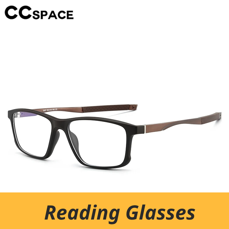 CCspace Women's Full Rim Square Tr 90 Alloy Reading Glasses 802692