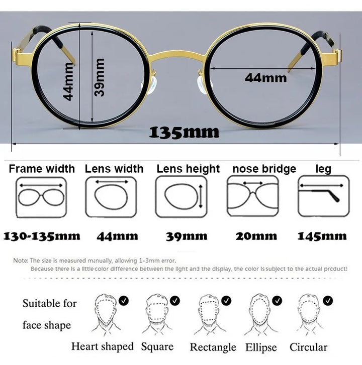 Aimee Womens Full Rim Round Screwless Titanium Acetate Eyeglasses 61011 — view 2 | Aimee at FuzWeb