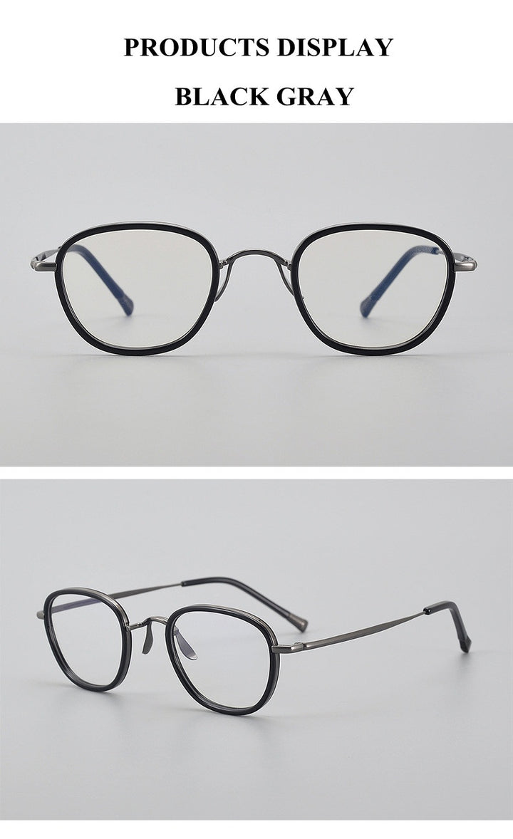 Chashma Unisex Full Rim Polygon Titanium Acetate Eyeglasses 881750.