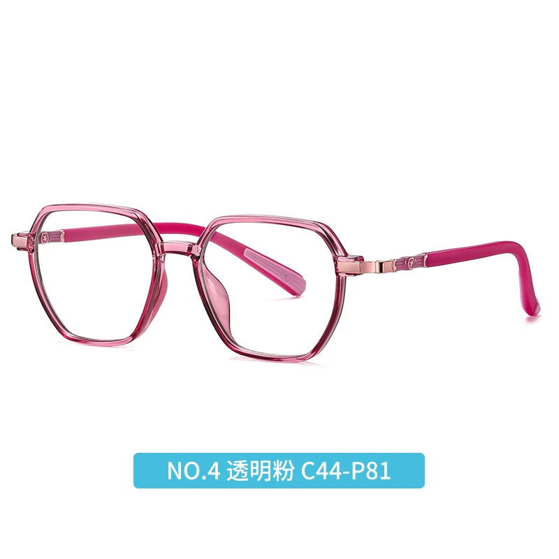 Vicky Youth Unisex Full Rim Polygonal Tr 90 Titanium Eyeglasses 5127.