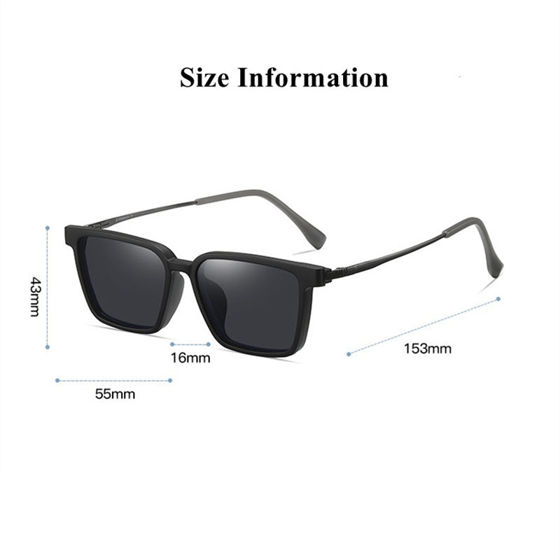 Chashma Ottica Unisex Full Rim Square Ultem Titanium Eyeglasses Clip On Sunglasses 972176 — view 1 | Chashma Ottica at FuzWeb