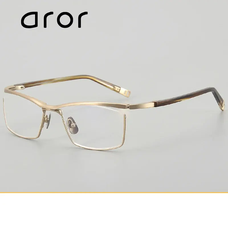 Aror Unisex Full Rim Brow Line 606300 Screwless Titanium Square Frames FuzWeb