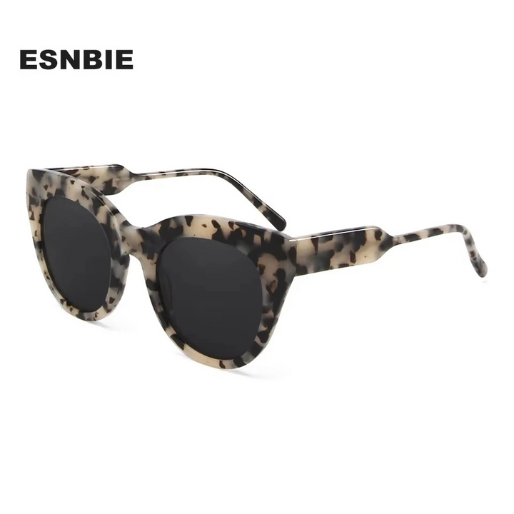 Esnbie Women's Full Rim Square Cat Eye Oval Acetate Sunglasses 230261