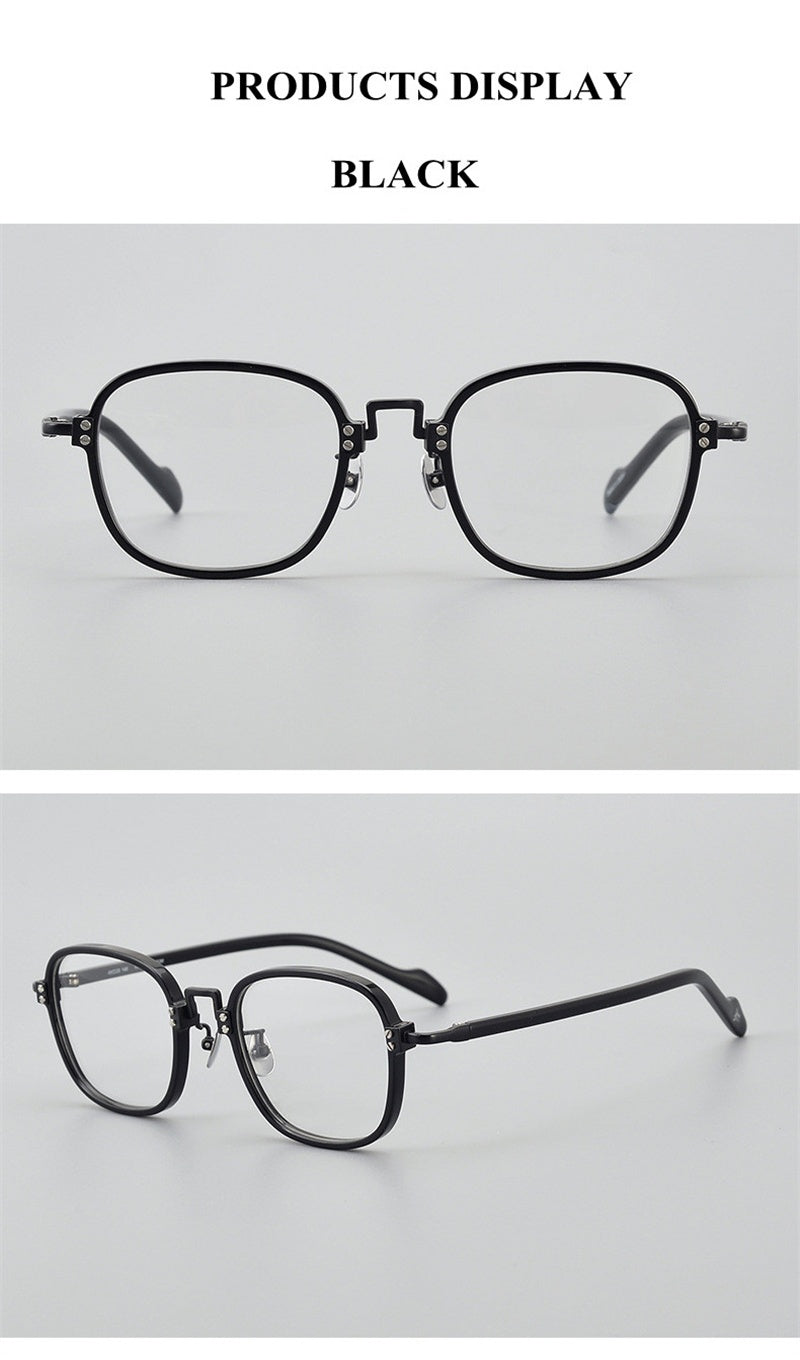 Chashma Unisex Full Rim Square Acetate Titanium Eyeglasses 190038.