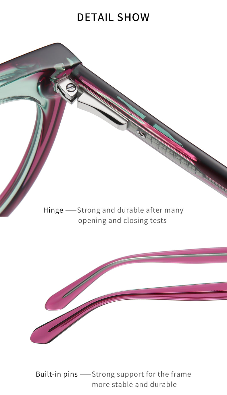 Gmei Womens Full Rim Oval Cat Eye Acetate Eyeglasses 18818 — view 2 | Gmei Optical at FuzWeb