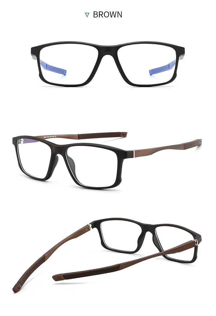 Chashma Ochki Unisex Full Rim Square Tr 90 Titanium Eyeglasses 885827.