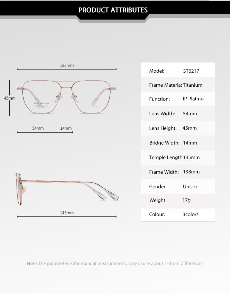 Reven Jate Womens Full Rim Oval Double Bridge Titanium Eyeglasses 6217 — view 2 | Reven Jate at FuzWeb