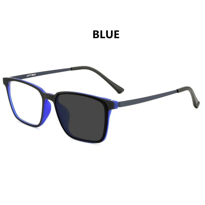 Kocolior Unisex Full Rim Square Tr 90 Titanium Hyperopic Reading Glasses 98221.