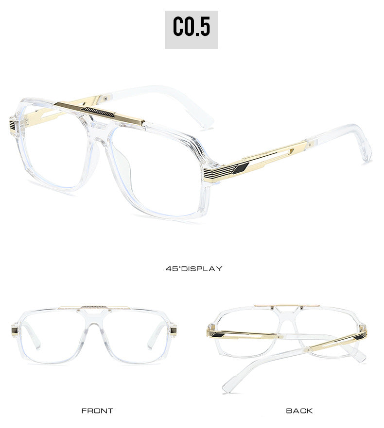 Kocolior Unisex Full Rim Square Double Bridge Tr 90 Alloy Photochromic Reading Glasses 242268.