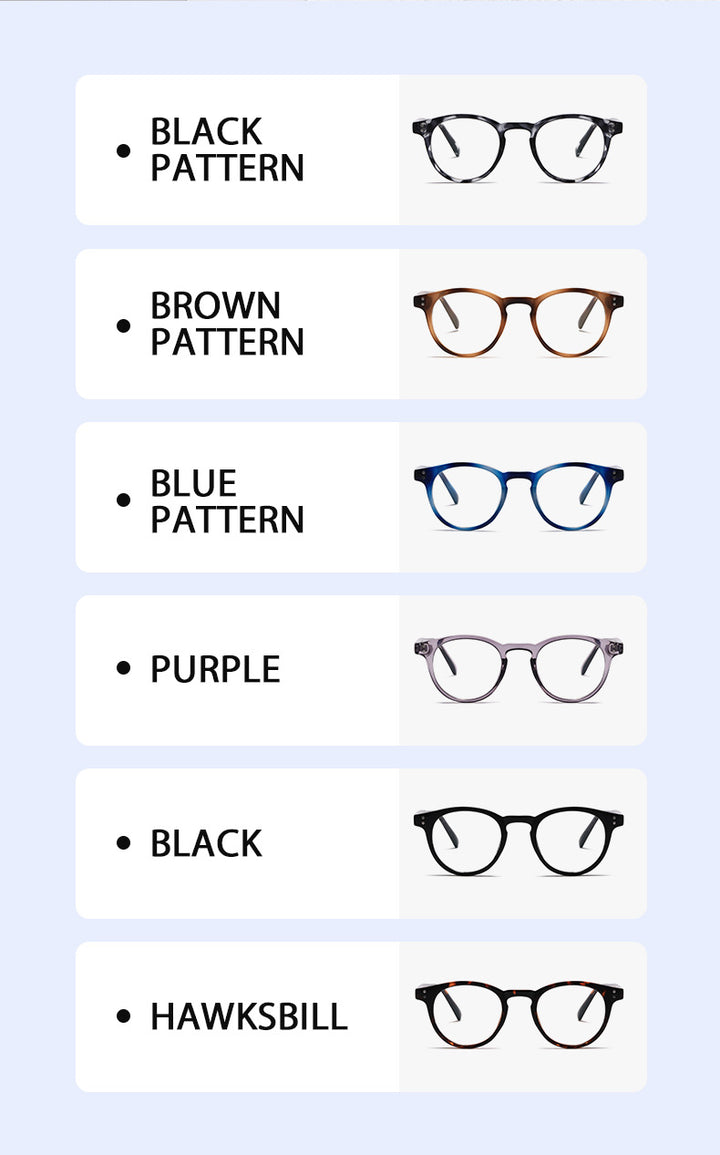 Kocolior Unisex Full Rim Round Acetate Hyperopic Reading Glasses 3313.