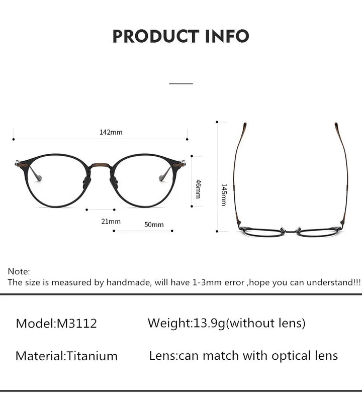 Aimee Unisex Full Rim Oval Round Titanium Eyeglasses 3112 — view 16 | Aimee at FuzWeb