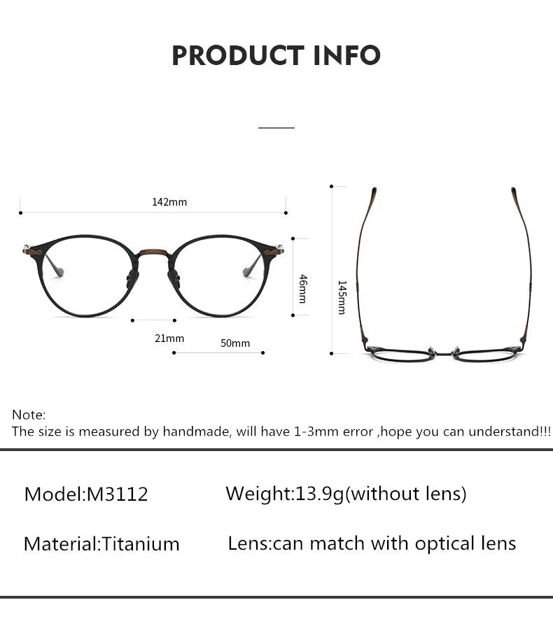 Aimee Unisex Full Rim Oval Round Titanium Eyeglasses 3112 — view 16 | Aimee at FuzWeb
