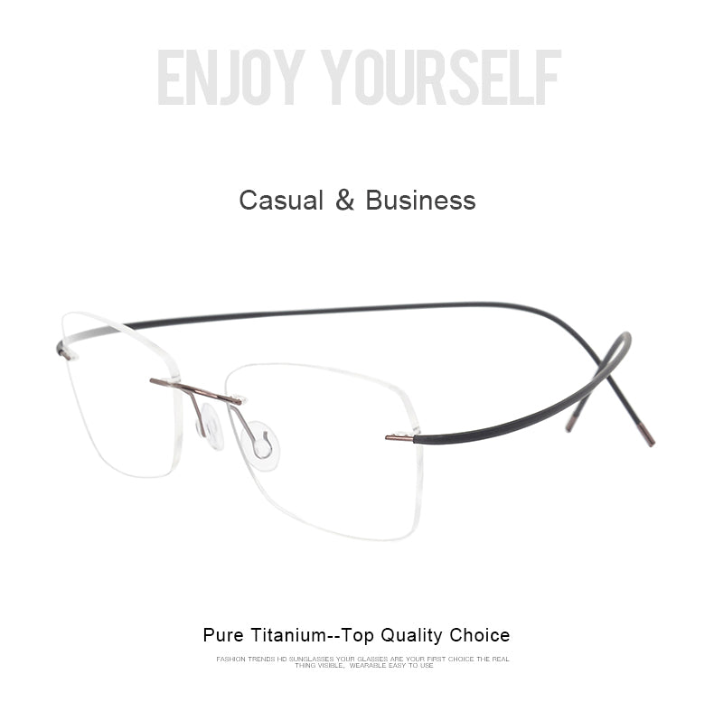 Krasivyy Unisex Rimless Oval Titanium Eyeglasses 1615 — view 1 | Krasivyy at FuzWeb
