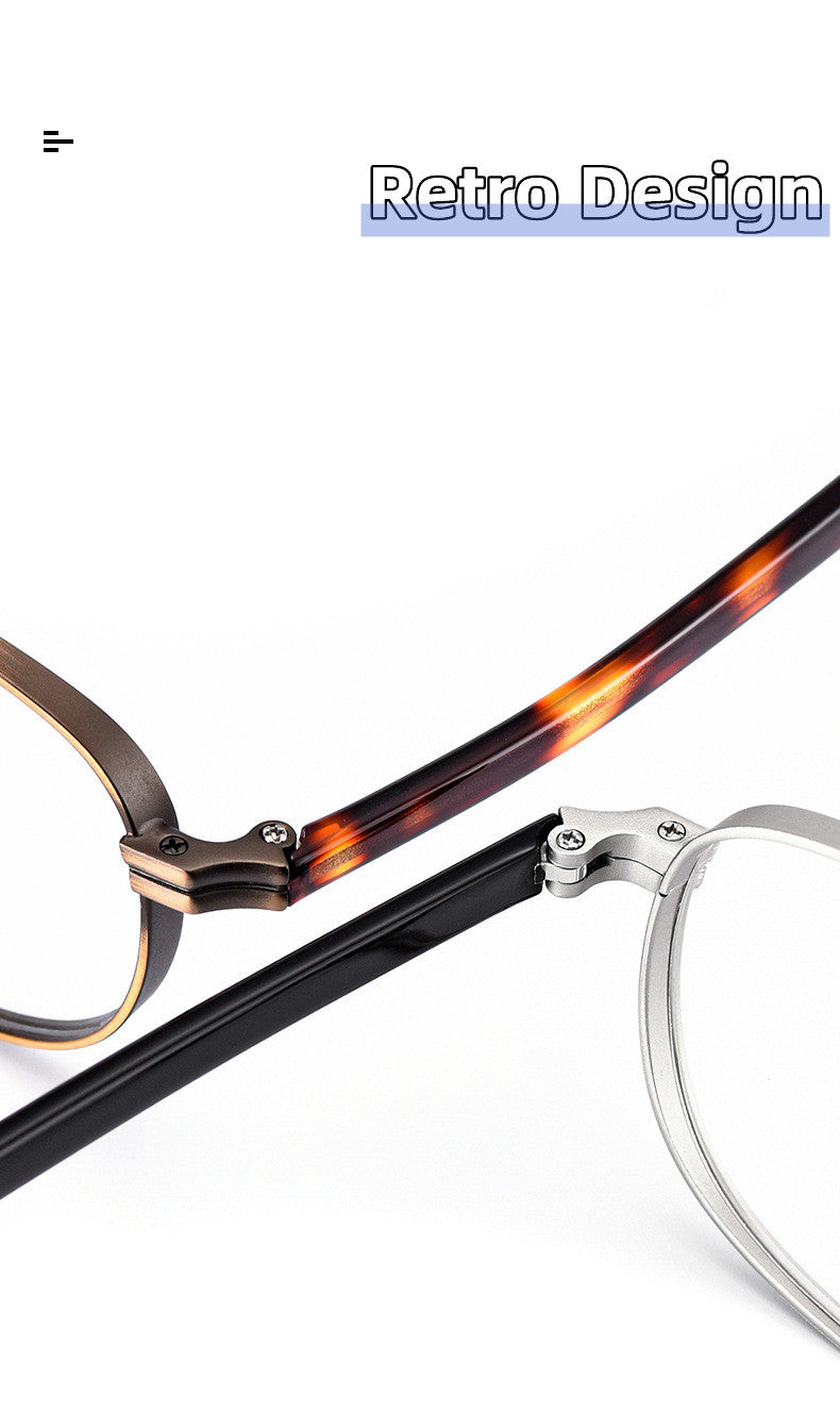 Kocolior Unisex Full Rim Round Titanium Hyperopic Reading Glasses 8017 — view 3 | Kocolior at FuzWeb