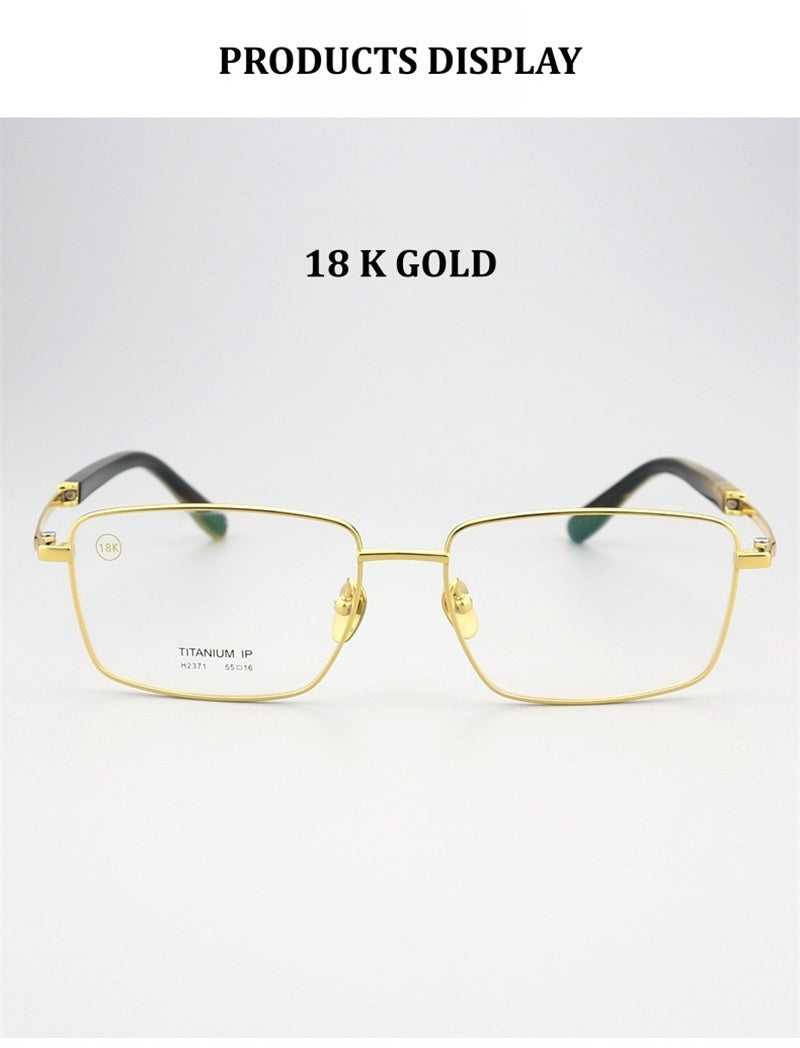 Chashma Ottica Mens Full Rim Square Titanium Horn Eyeglasses 792371 — view 2 | Chashma Ottica at FuzWeb