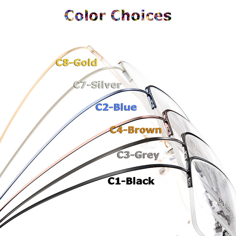 Gmei Mens Eyeglasses Semi Rim Memory Titanium Alloy Y879 — view 1 | Gmei Optical at FuzWeb