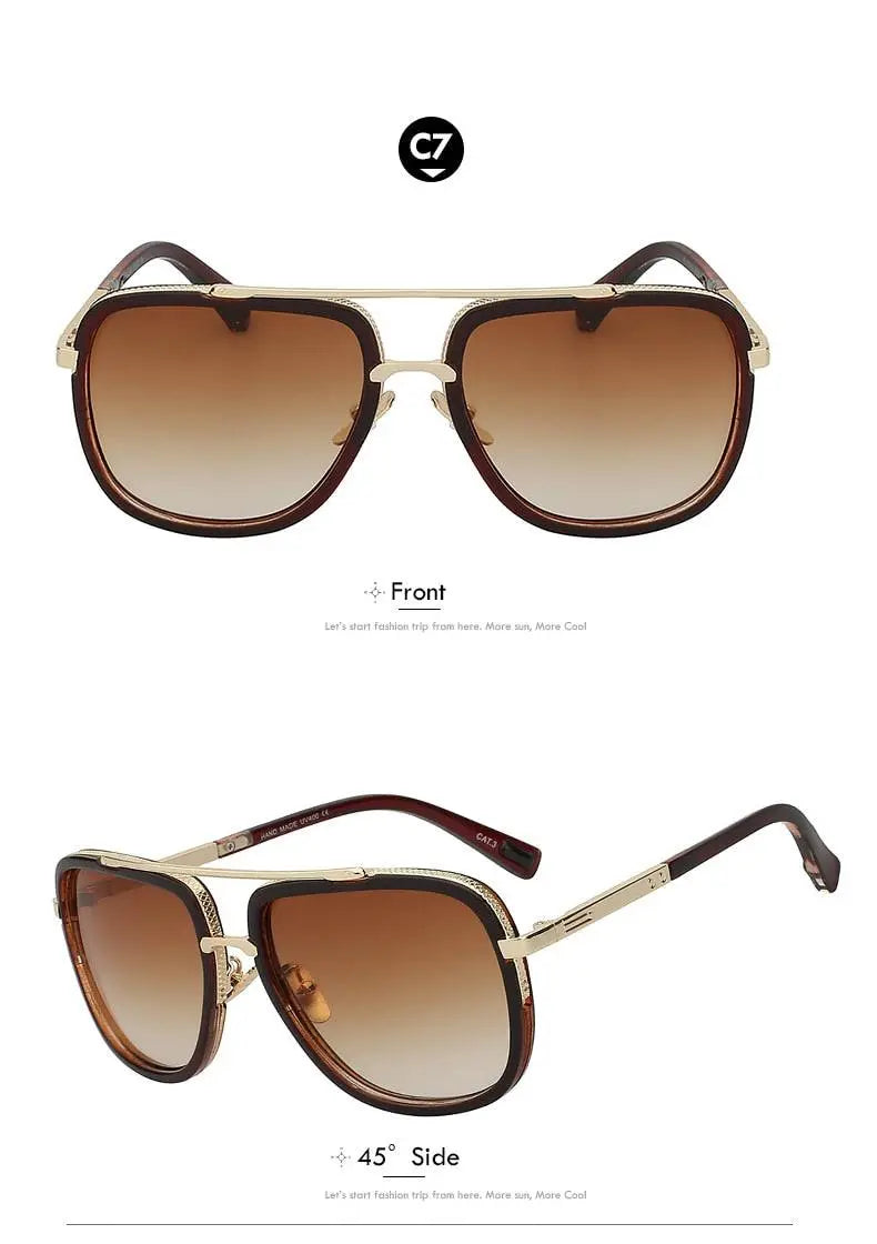 Xiu Brand Mens Square Sunglasses Men Women Big Frame — view 16 | Xiu at FuzWeb