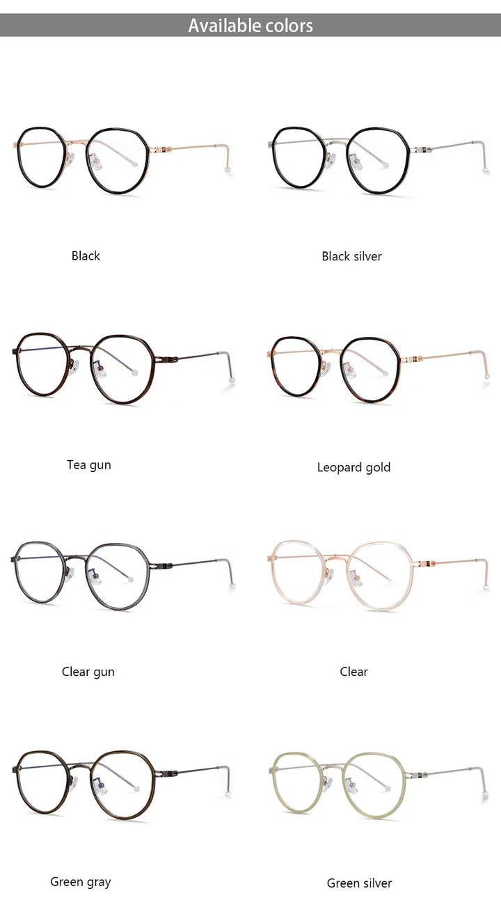 CCspace Unisex Full Rim Irregular Round Tr 90 Titanium Eyeglasses 53262 — view 16 | CCspace at FuzWeb