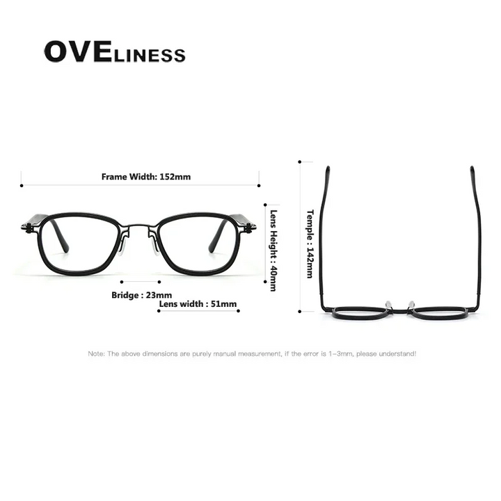 Oveliness Unisex Full Rim Big Square Titanium Acetate Eyeglasses 395861
