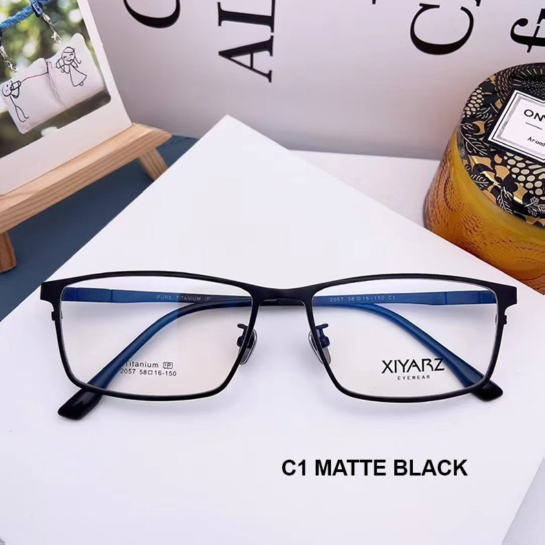 Chashma Unisex Full Rim Big Square Titanium Eyeglasses 882057.