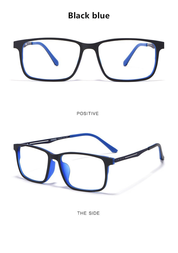 Kocolior Unisex Full Rim Square Tr 90 Titanium Hyperopic Reading Glasses F3003.