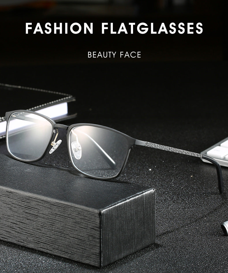 Hdcrafter Mens Full Rim Square Alloy Frame Eyeglasses P6266 — view 1 | Hdcrafter Eyeglasses at FuzWeb