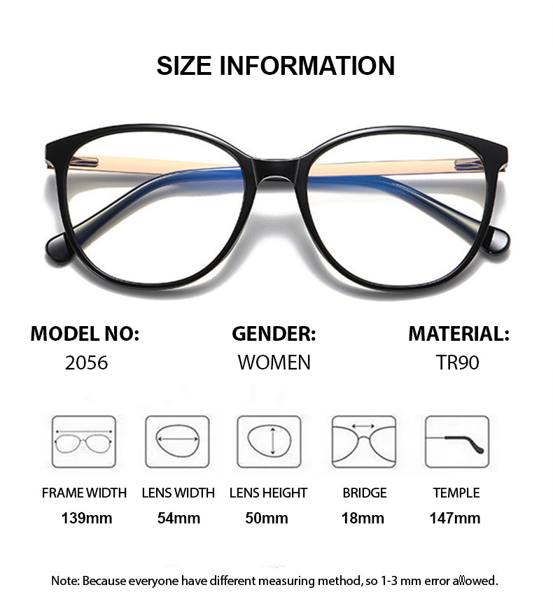 Summer Flower Women's Full Rim Round Tr 90 Titanium Eyeglasses 205644.