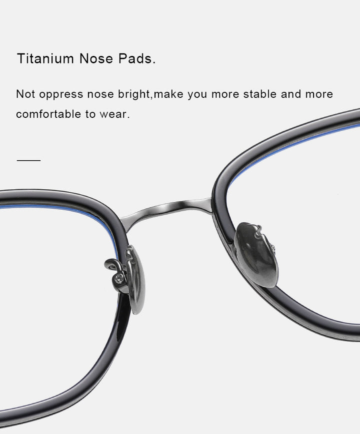 Krasivyy Unisex Full Rim Polygon Square Titanium Acetate Eyeglasses 46089.