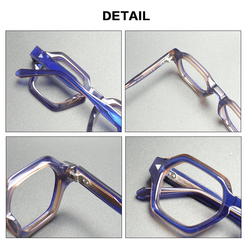 Gatenac Unisex Full Rim Polygon Square Acetate Reading Glasses G66307 — view 2 | Gatenac at FuzWeb
