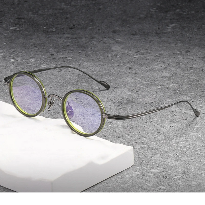 Black Mask Women's Full Rim Round Titanium Acetate Eyeglasses 886860