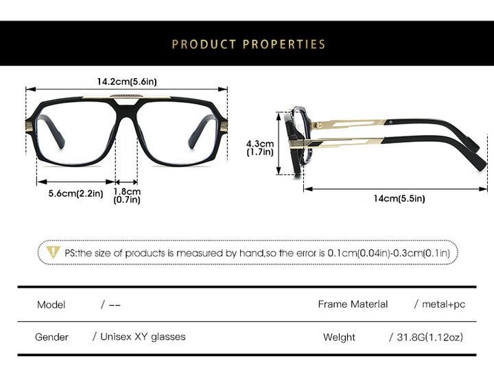 Kocolior Unisex Full Rim Square Double Bridge Tr 90 Alloy Photochromic Reading Glasses 242268 — view 1 | Kocolior at FuzWeb