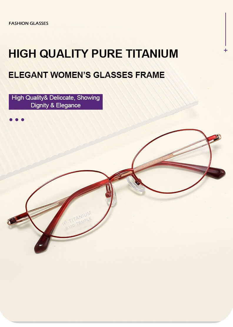 Chashma Ottica Womens Full Rim Oval Cat Eye Titanium Eyeglasses 41910 — view 1 | Chashma Ottica at FuzWeb