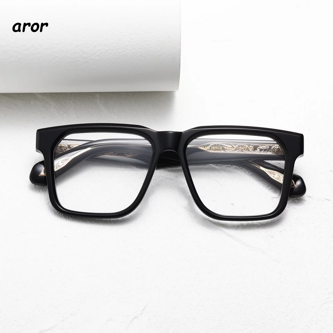 Aror Men's Full Rim Big Square Acetate Eyeglasses 94308