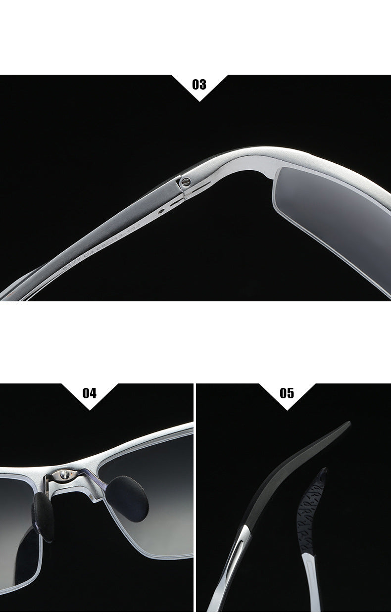 Hdcrafter Mens Semi Rim Square Rectangle Aluminun Alloy Frame Eyeglasses L8177 — view 15 | Hdcrafter Eyeglasses at FuzWeb