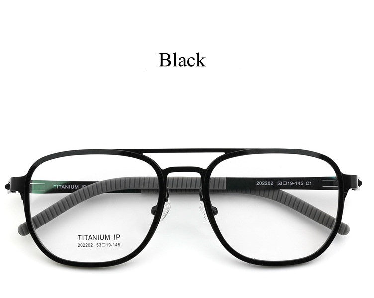 Chashma Ochki Unisex Full Rim Square Double Bridge Titanium Eyeglasses 4422 — view 6 | Chashma Ochki at FuzWeb