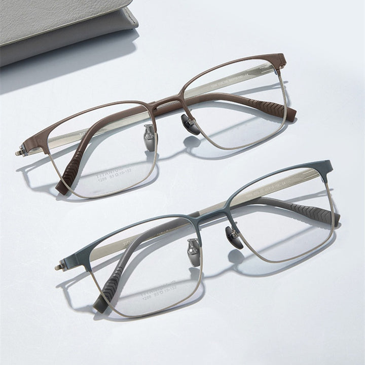 Chashma Ottica Mens Full Rim Square Titanium Eyeglasses 771285 — view 2 | Chashma Ottica at FuzWeb