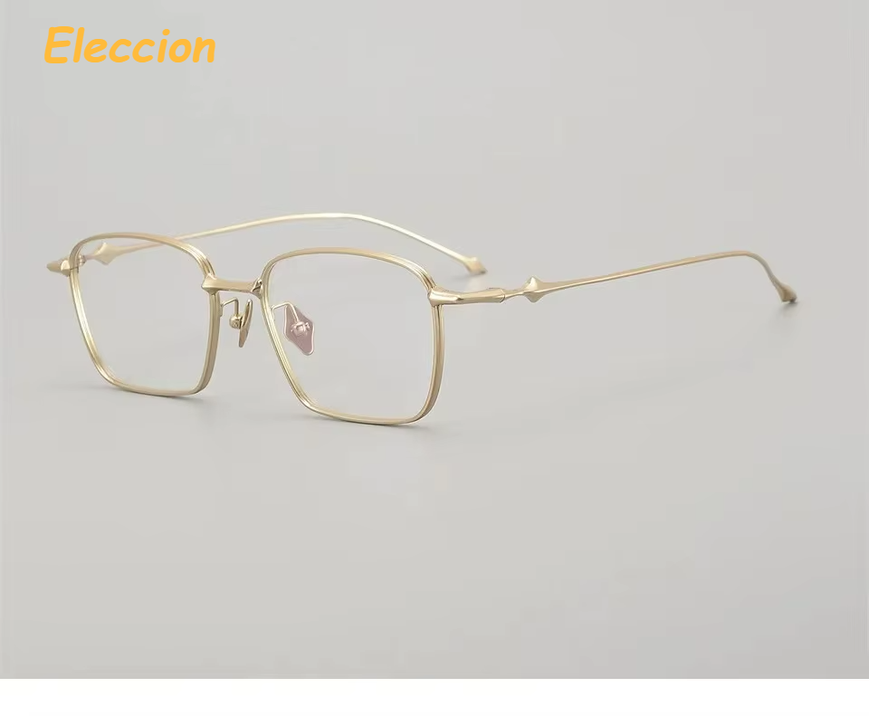 Eleccion Unisex Full Rim Polygon Square Titanium Eyeglasses 14553