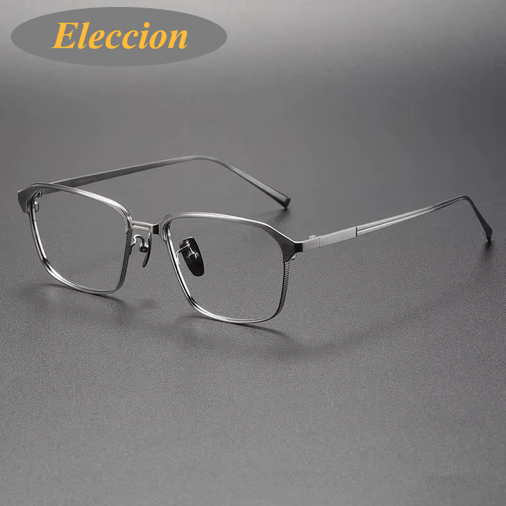 Eleccion Unisex Full Rim Square Titanium Eyeglasses 842024