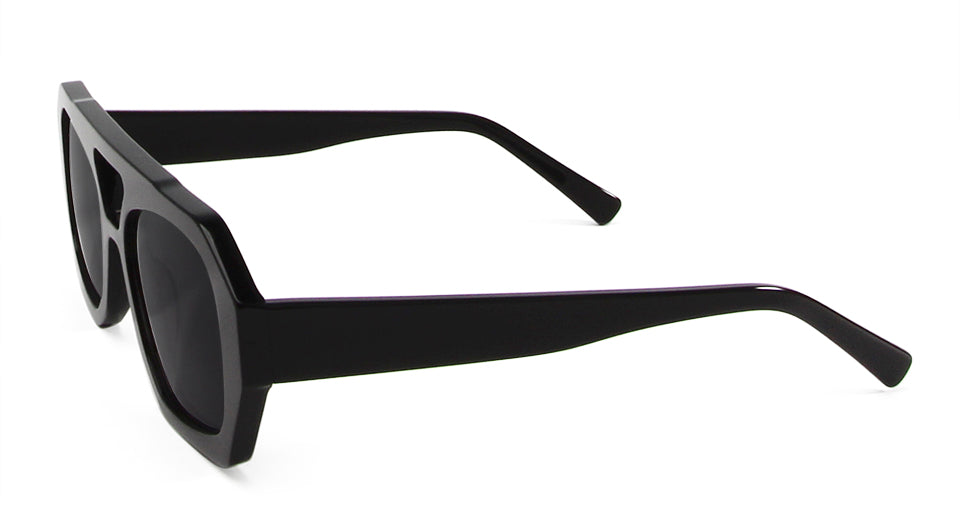 Esnbie Unisex Full Rim Square Double Bridge Acetate Sunglasses 230381.
