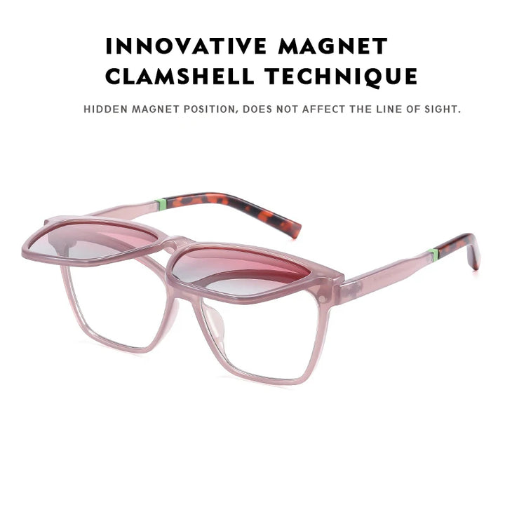 Kansept Womens Full Rim Cat Eye Tr 90 Reading Glasses Clip On Sunglasses 7704 — view 4 | Kansept at FuzWeb