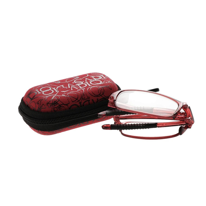 Gootrades Unisex Full Rim Square Alloy Foldable Reading Glasses 5923.