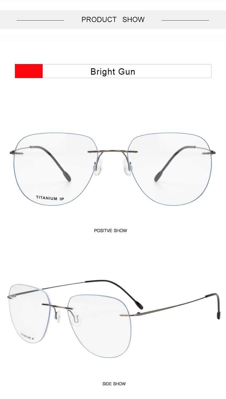 Krasivyy Unisex Rimless Oval Titanium Eyeglasses Kr05.
