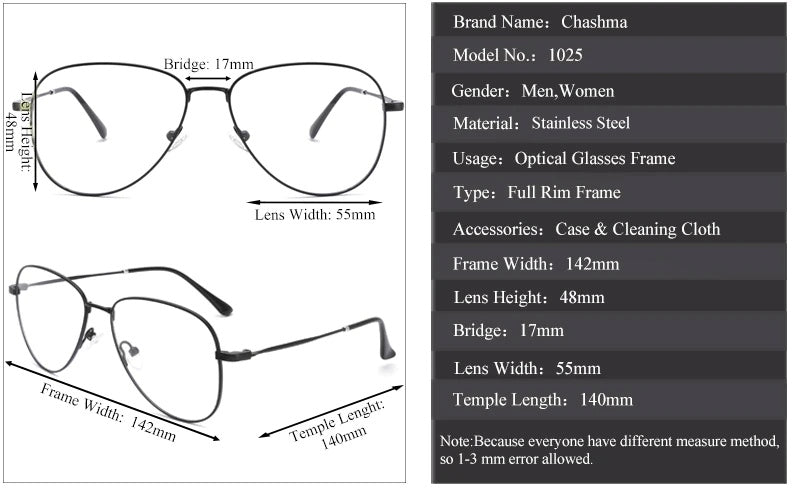 Chashma Ottica Unisex Full Rim Oval Steel Eyeglasses Clip On Sunglasses 102544 — view 1 | Chashma Ottica at FuzWeb