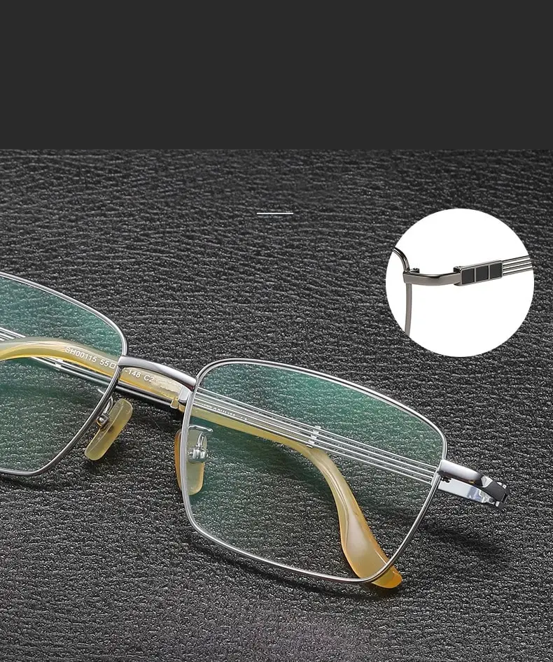 Summer Flower Men's Full Rim Big Square Titanium Eyeglasses 612150