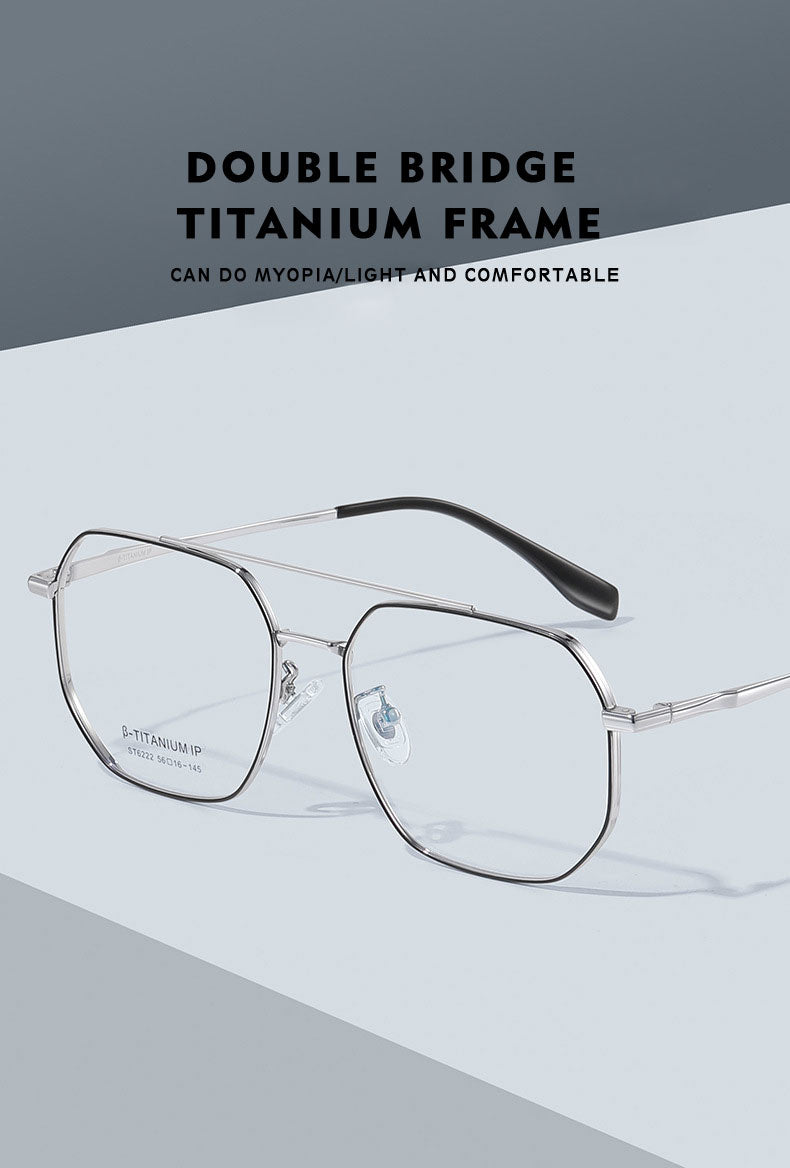 Kansept Unisex Full Rim Square Double Bridge Titanium Reading Glasses 6222 — view 1 | Kansept at FuzWeb