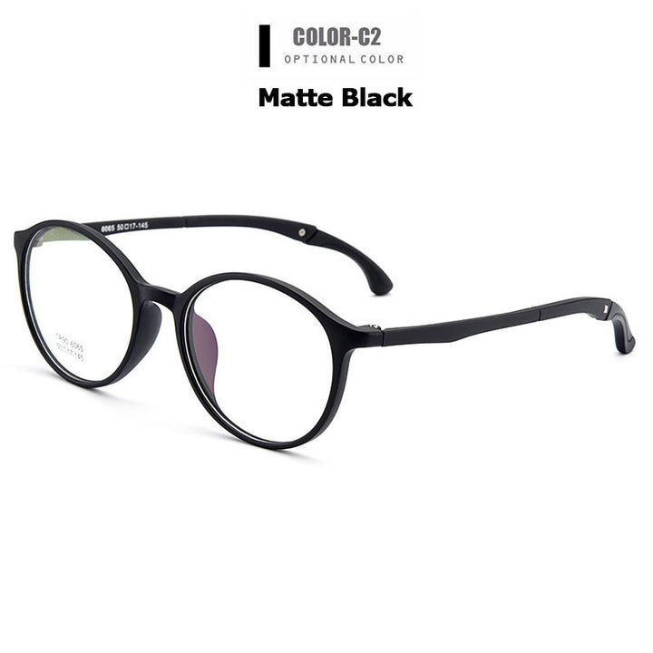 Gmei Unisex Eyeglasses Ultra-Light Tr90 Plastic Round M6065 — view 5 | Gmei Optical at FuzWeb