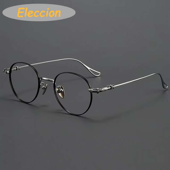 Eleccion Women's Full Rim Oval Round Titanium Eyeglasses 94401